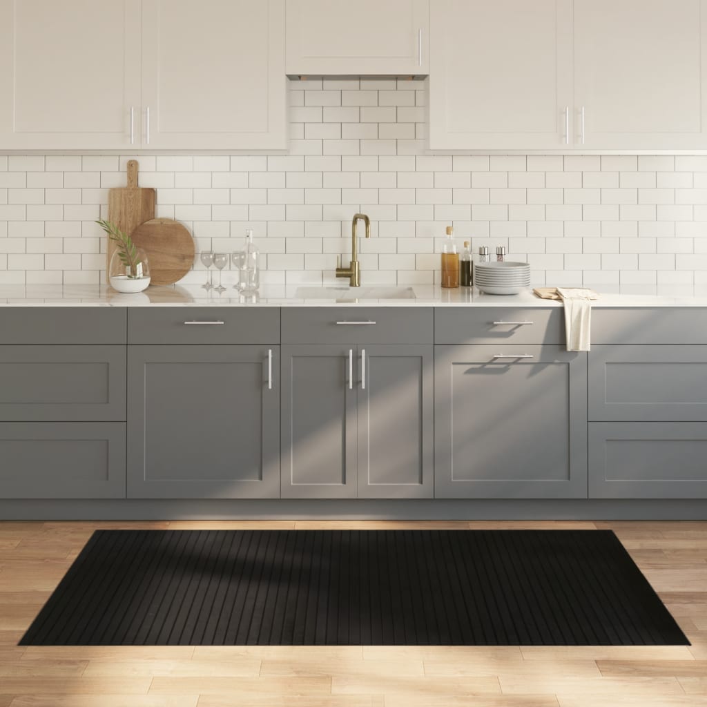 Rug Rectangular Black 100x200 cm Bamboo