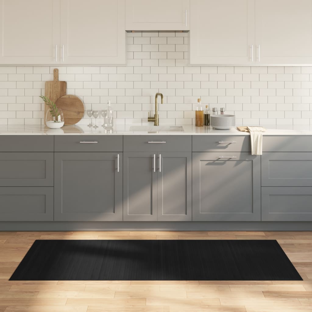 Rug Rectangular Black80x200 cm Bamboo