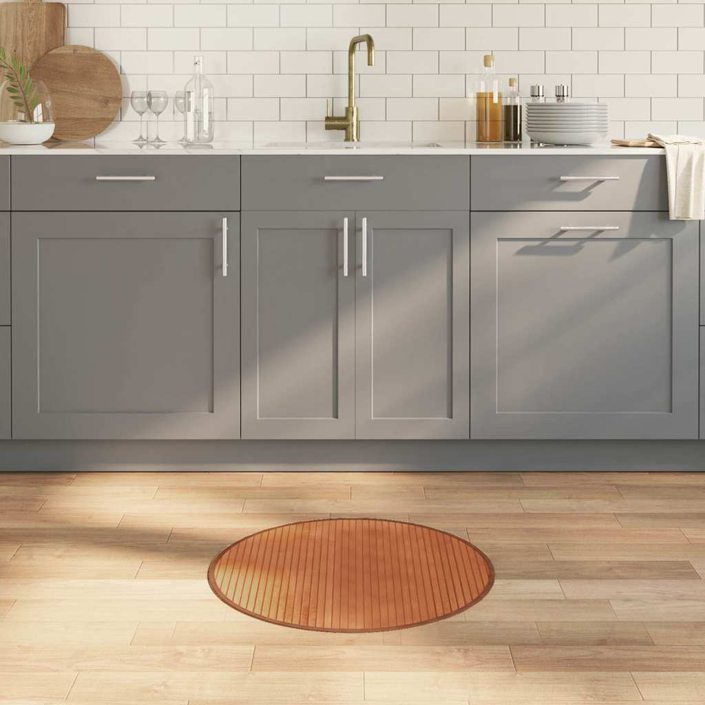 Rug Round Brown60 cm Bamboo