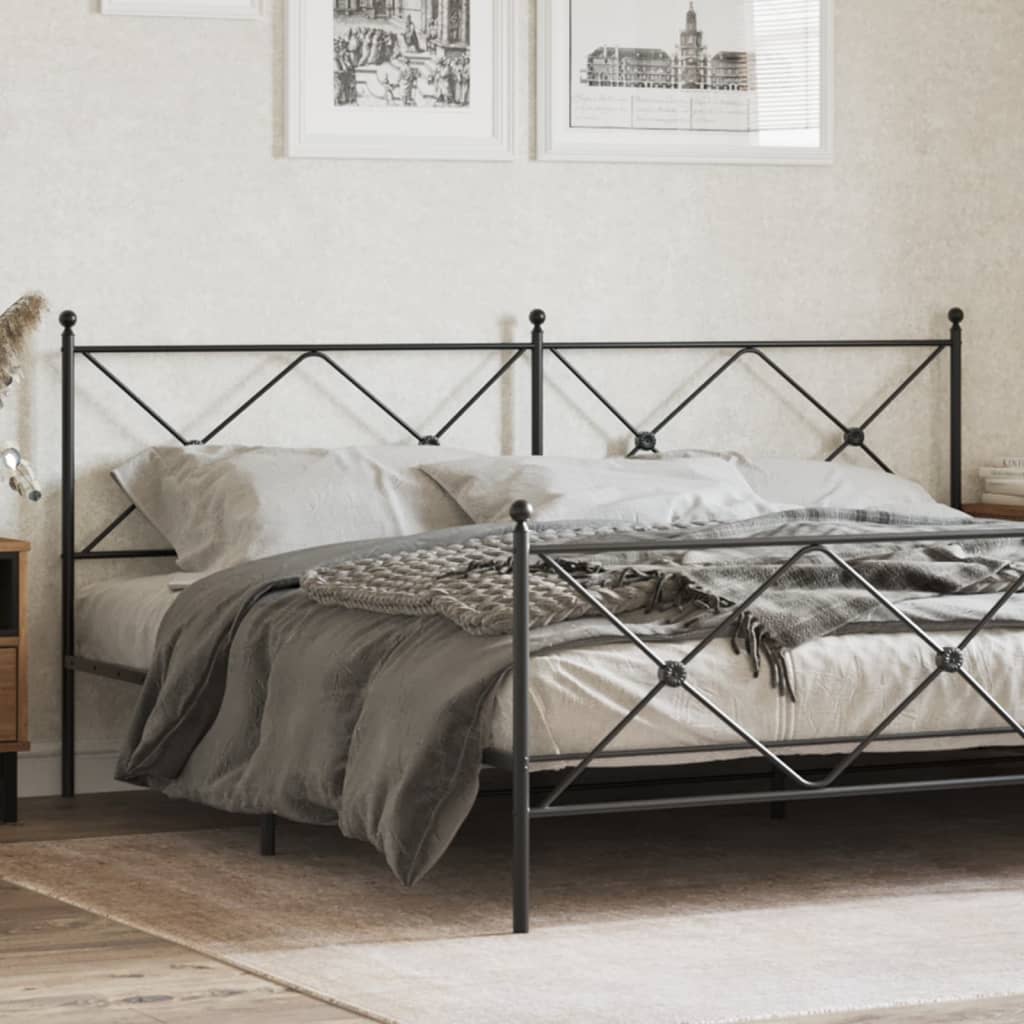 Metal Headboard Black 200cm