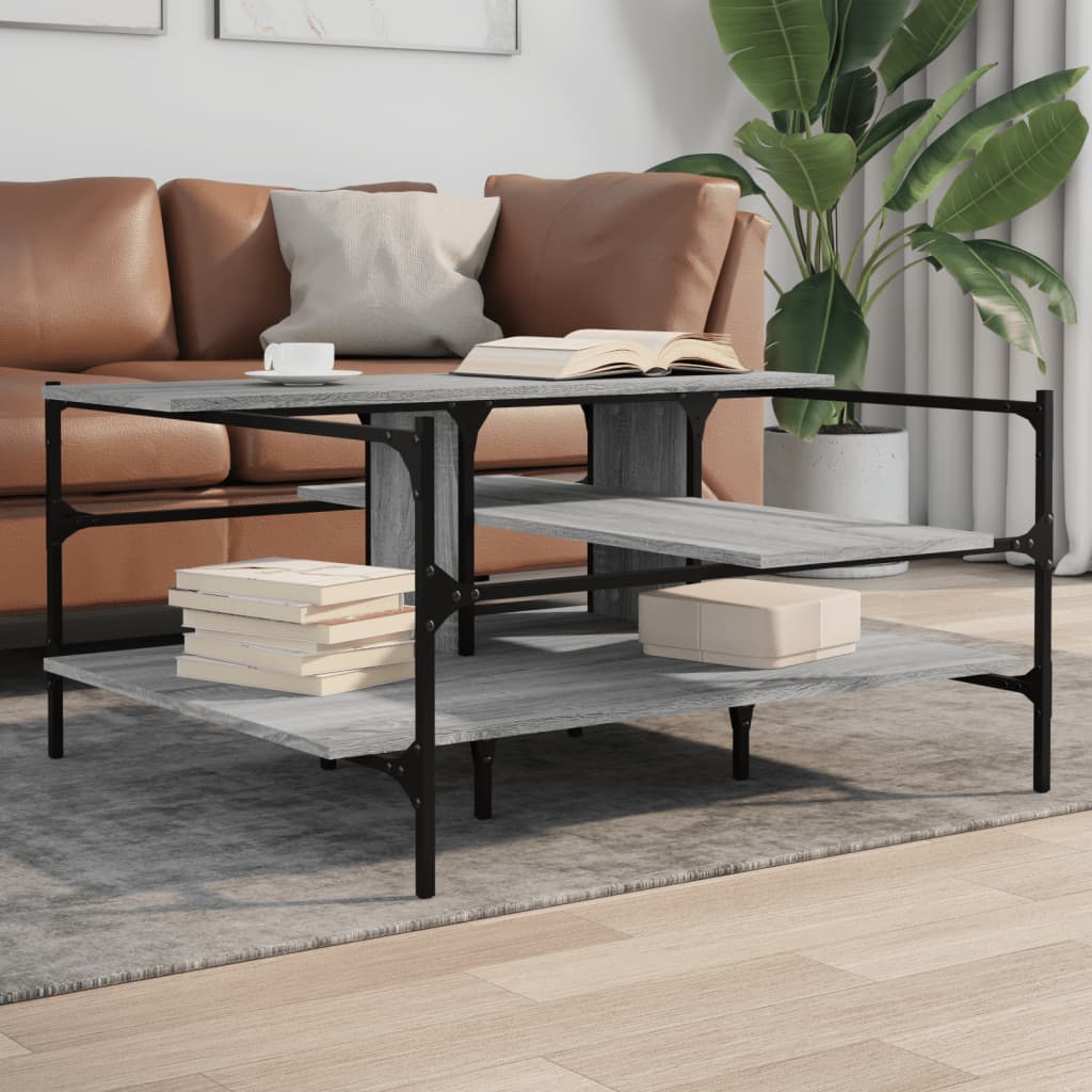 Coffee Table Grey Sonoma 100x100x48.5 cm EngineeredÂ Wood
