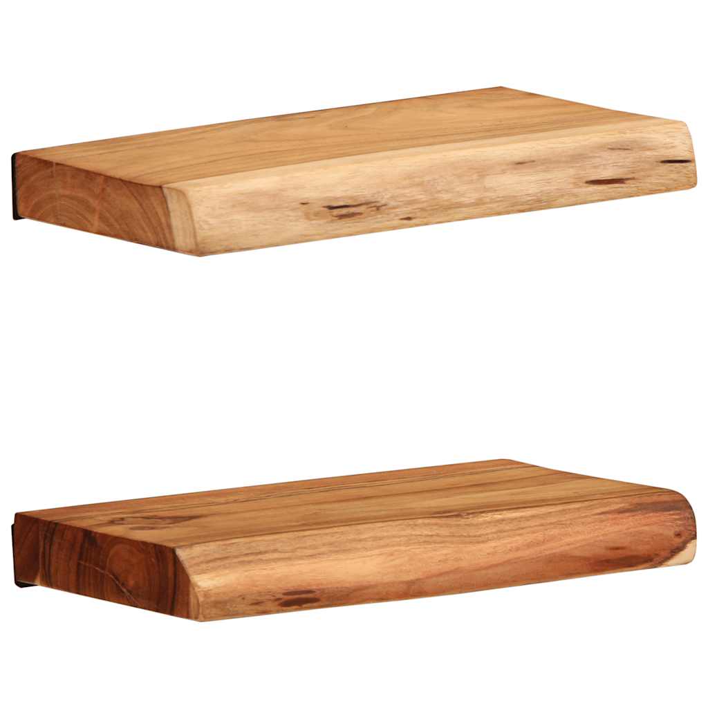 Wall Shelves 2 Pieces 30x20x3.5 cm Solid Wood Acacia