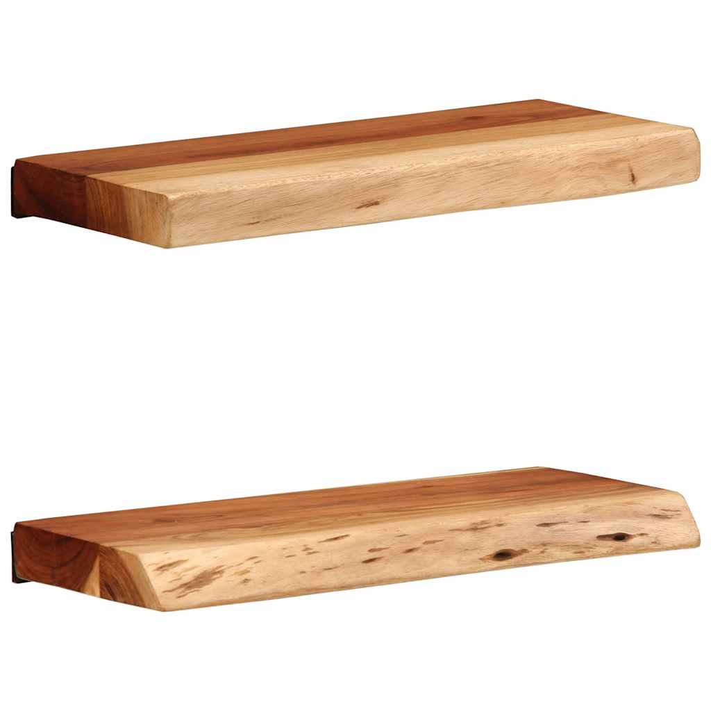 Wall Shelves 2 Pieces 40x20x3.5 cm Solid Wood Acacia
