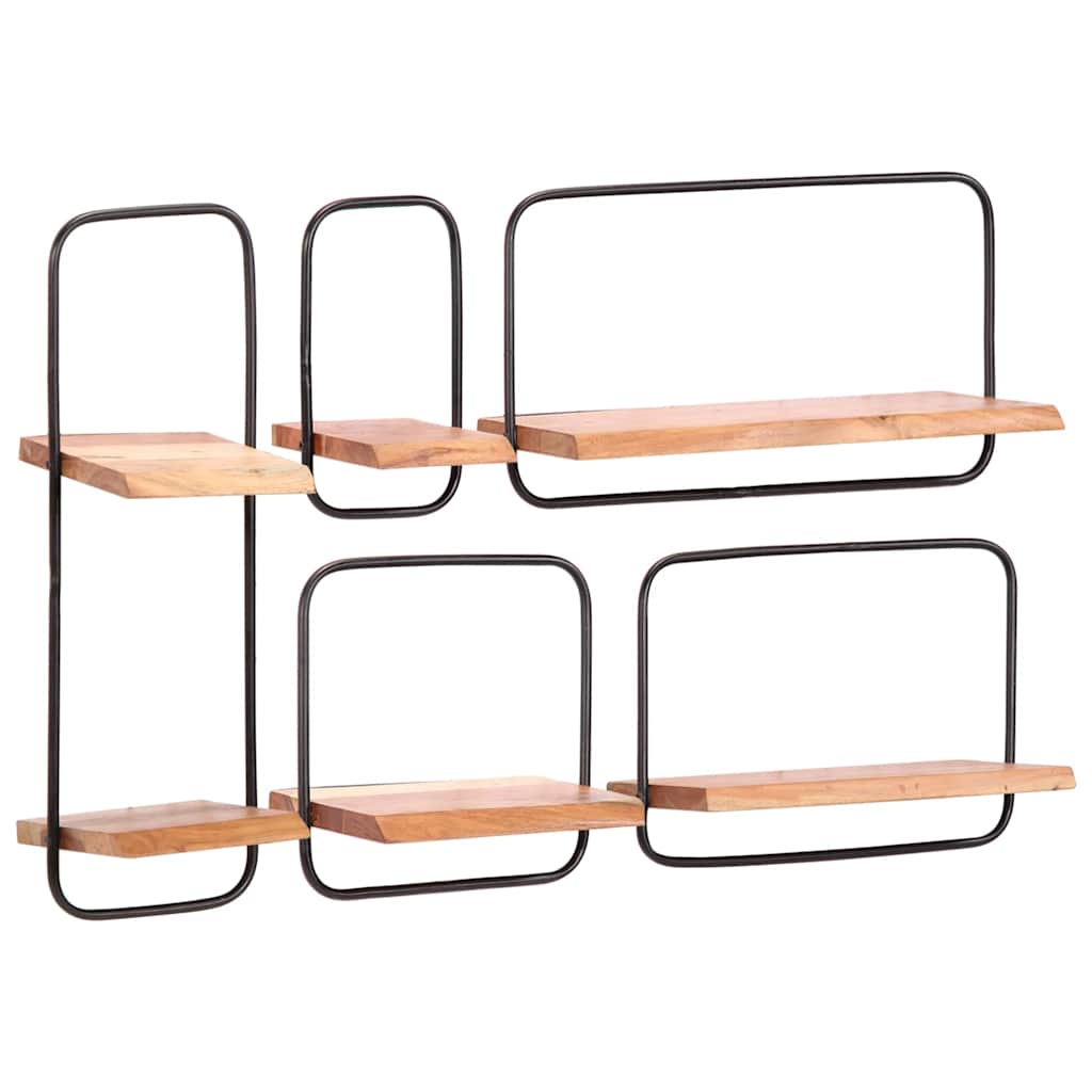 Wall Shelves 5 Pieces Solid Wood Acacia