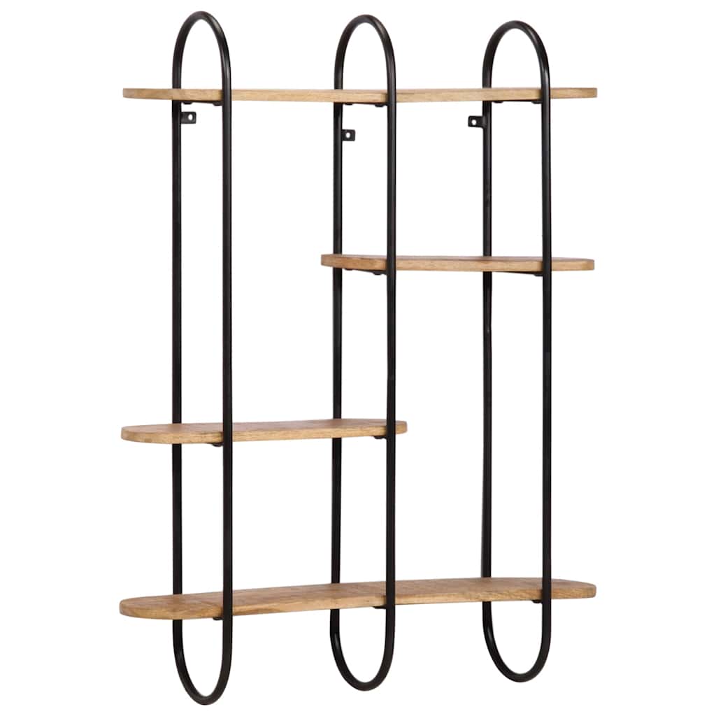Wall Shelf 90x20x116.5 cm Solid Rough Wood Mango