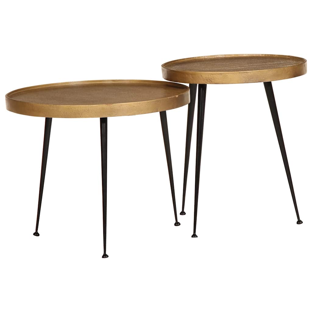 Coffee Table 2 Pieces Golden Engineered Wood