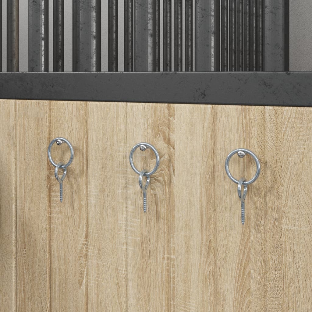 Hitching Rings with Eye Screws 3 Pieces Silver Steel