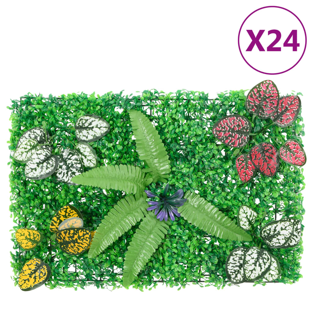 Â Artificial Plant FenceÂ 24 pcs Green 40x60 cm