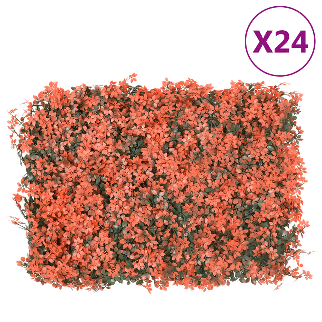 Â Artificial Maple Leaf FenceÂ 24 pcs Light Red 40x60 cm