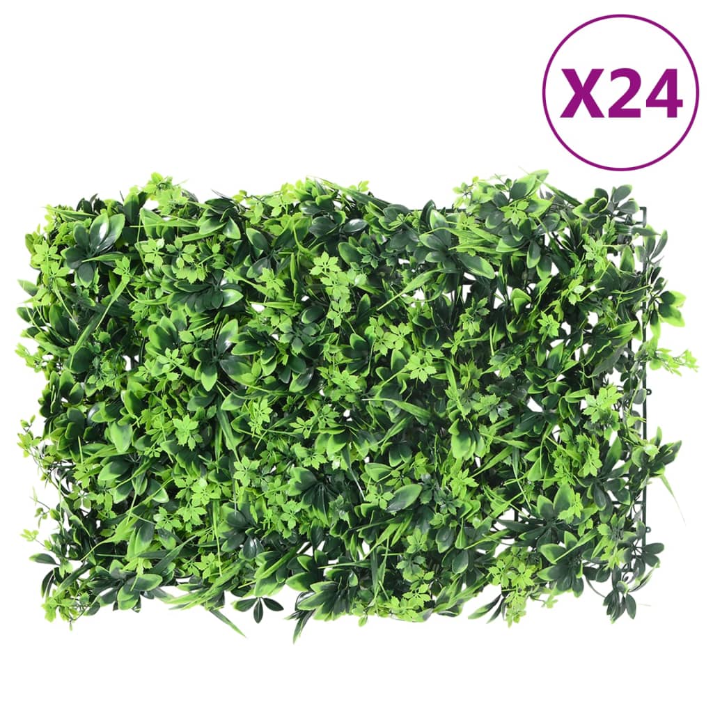 Â Artificial Leaf FenceÂ 24 pcs Green 40x60 cm