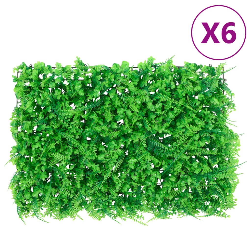 Â Artificial Fern Leaf FenceÂ 6 pcs Green 40x60 cm