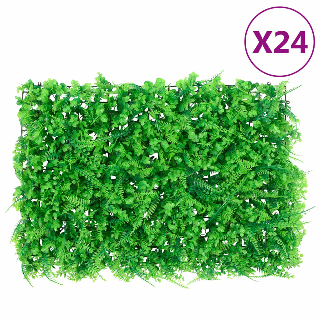Â Artificial Fern Leaf FenceÂ 24 pcs Green 40x60 cm