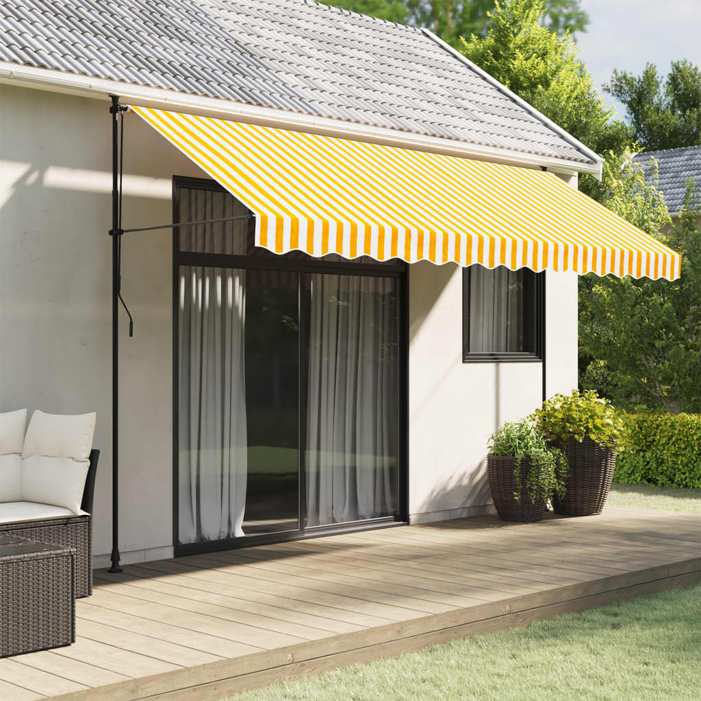 Replacement Fabric for Awning Valance Yellow and White Stripe 4 m