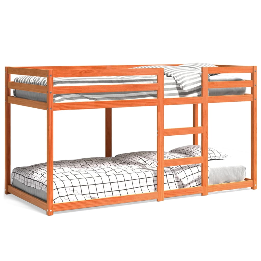 Bunk Bed Wax Brown 90x200 cm Solid Wood Pine