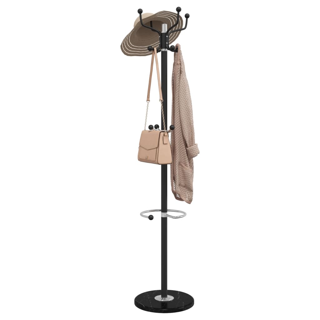Coat Stand with Umbrella Holder Black 180cm Powder-coated Iron