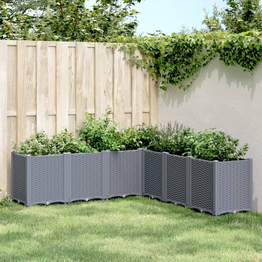Garden Planter Grey 160x160x53 cm PP