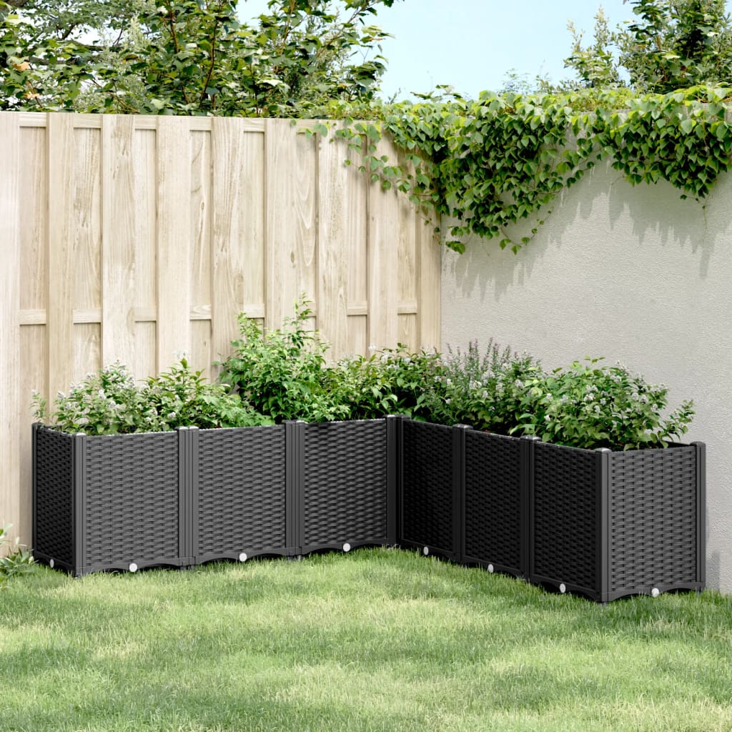 Garden Planter Black 160x160x53 cm PP