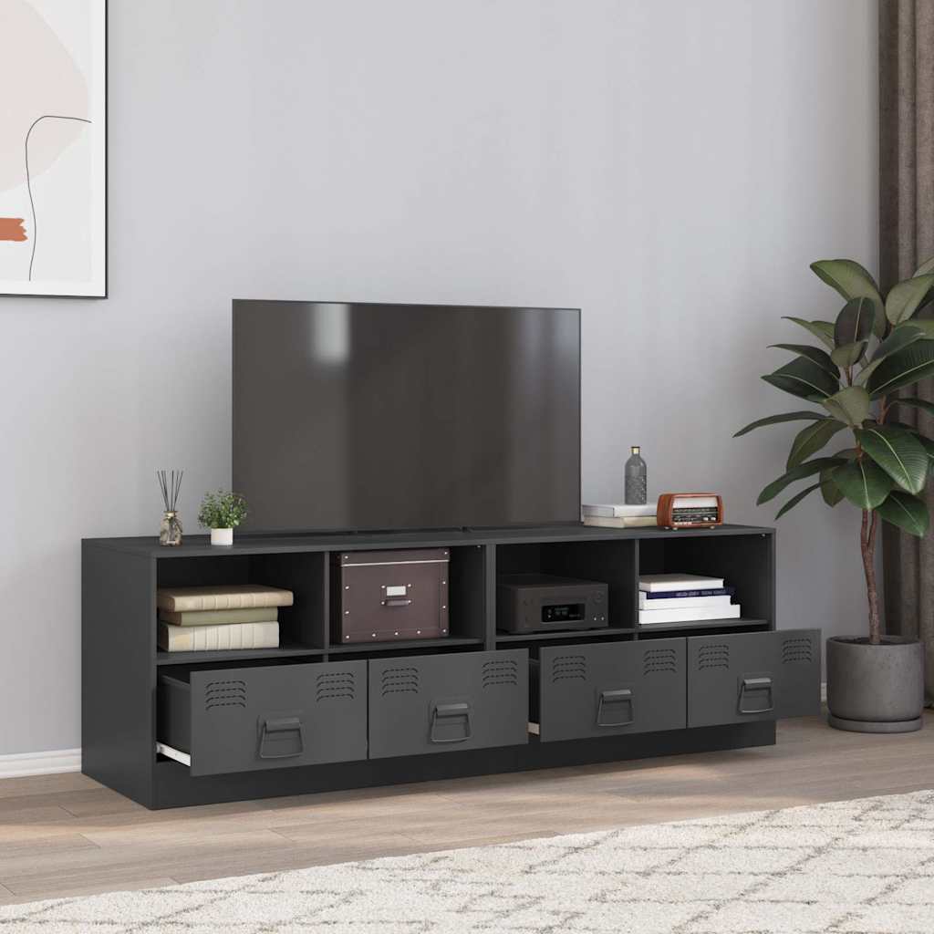 TV Cabinets 2 pcs Anthracite 67x39x44 cm Steel