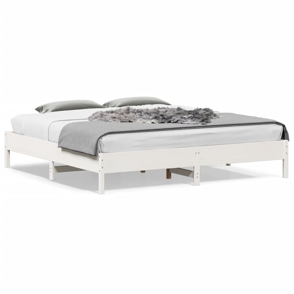 Bedframe White 180x200cm Super King Solid Wood Pine