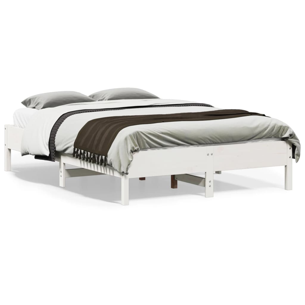 Bedframe White 120x190cm Small Double Solid Wood Pine