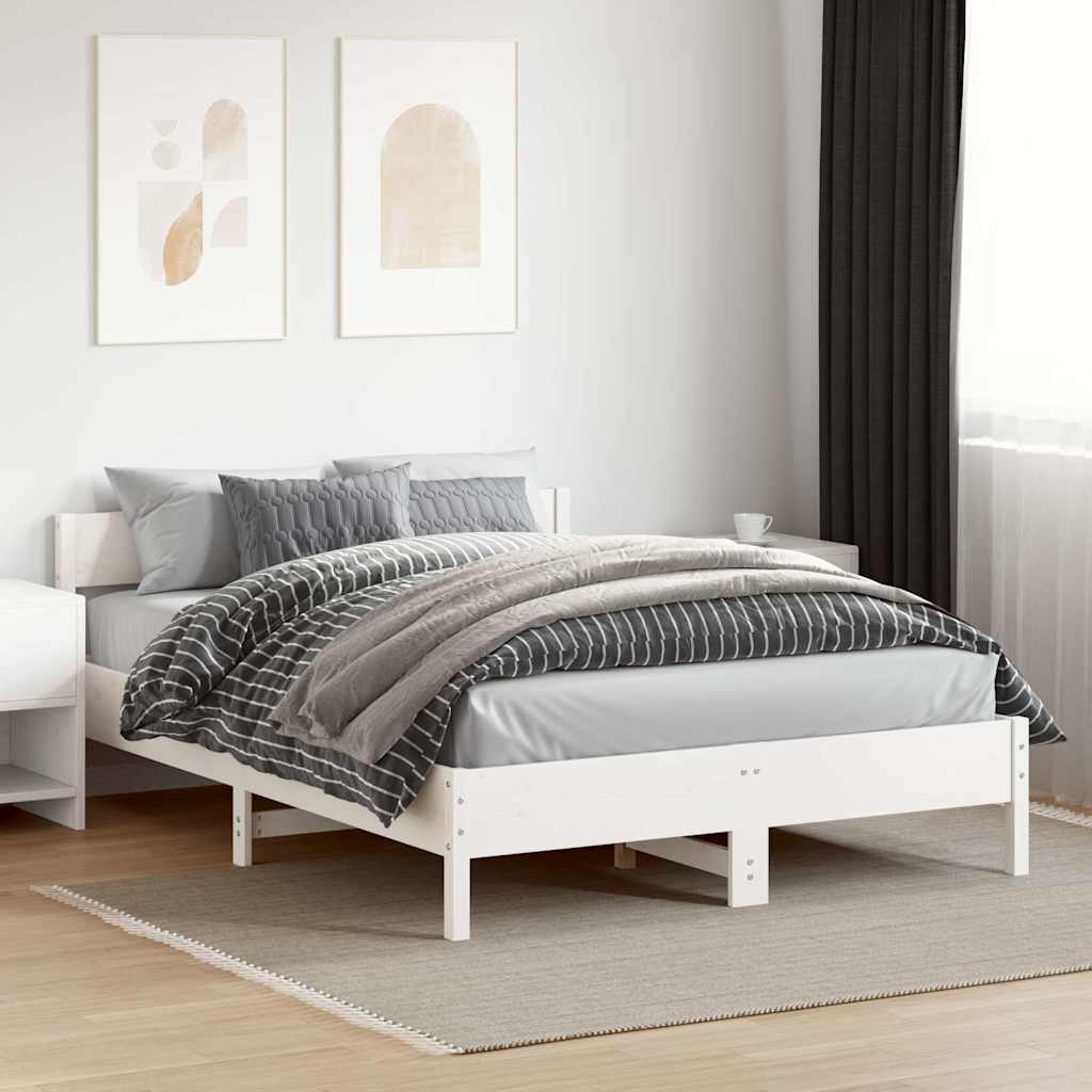 Bedframe White 120x200cm Solid Wood Pine