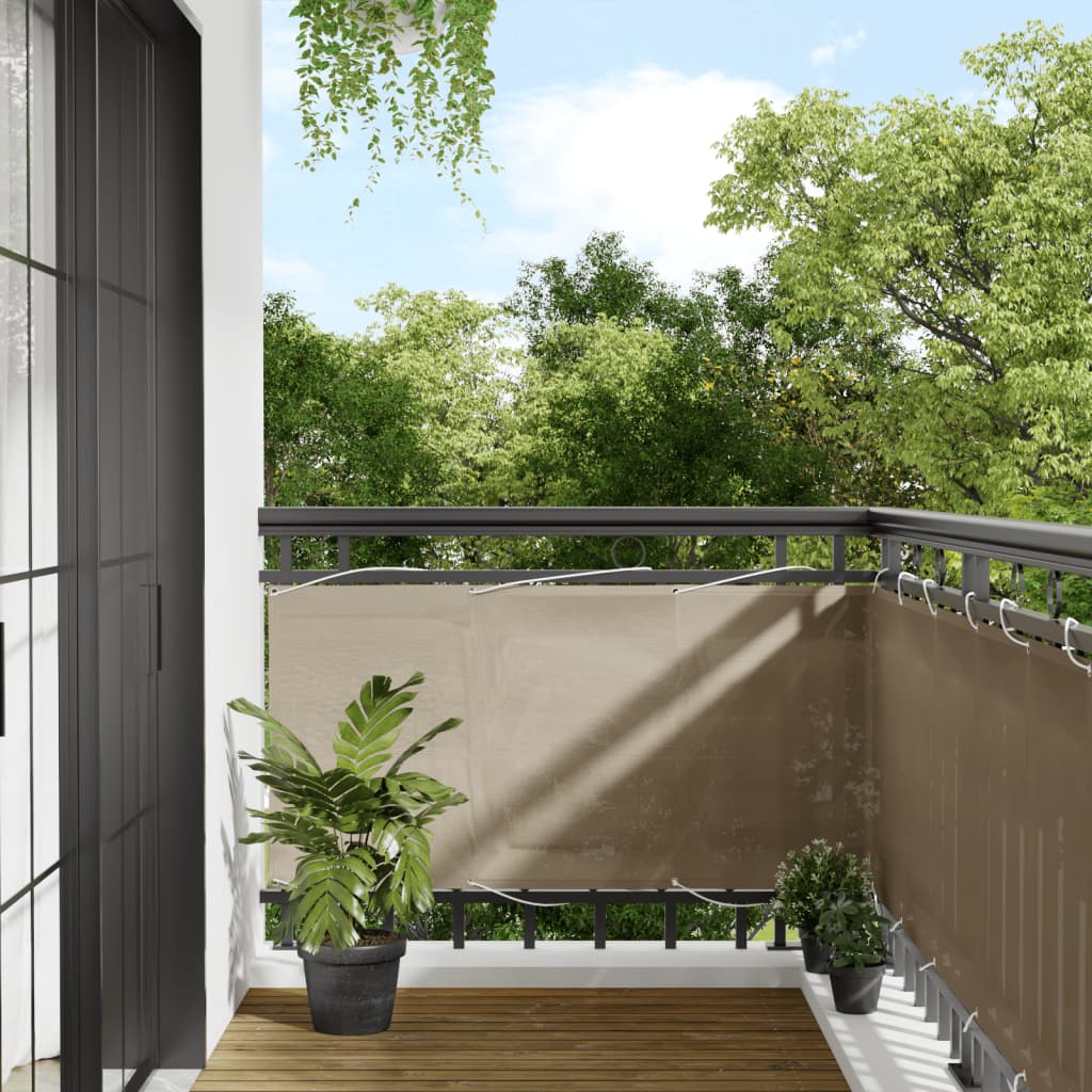 Balcony Screen Taupe 75x800 cm 100% Polyester Oxford