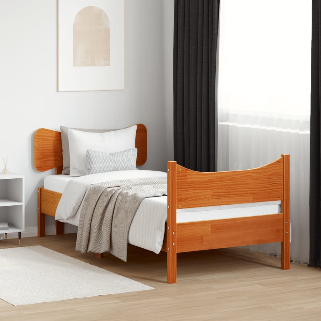 Bedframe Wax Brown 75x190cm Small Single Solid Wood Pine