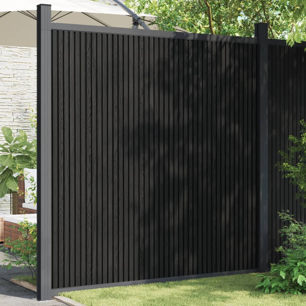 Fence Panel Grey 173x186 cm WPC
