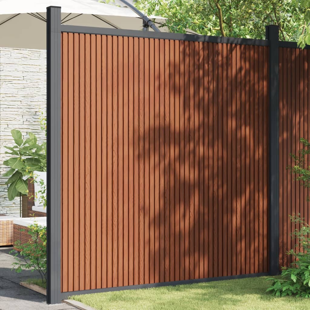 Fence Panel Brown 173x186 cm WPC