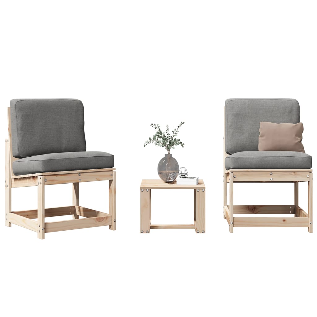 3 Piece Garden Lounge Set Solid Wood Pine