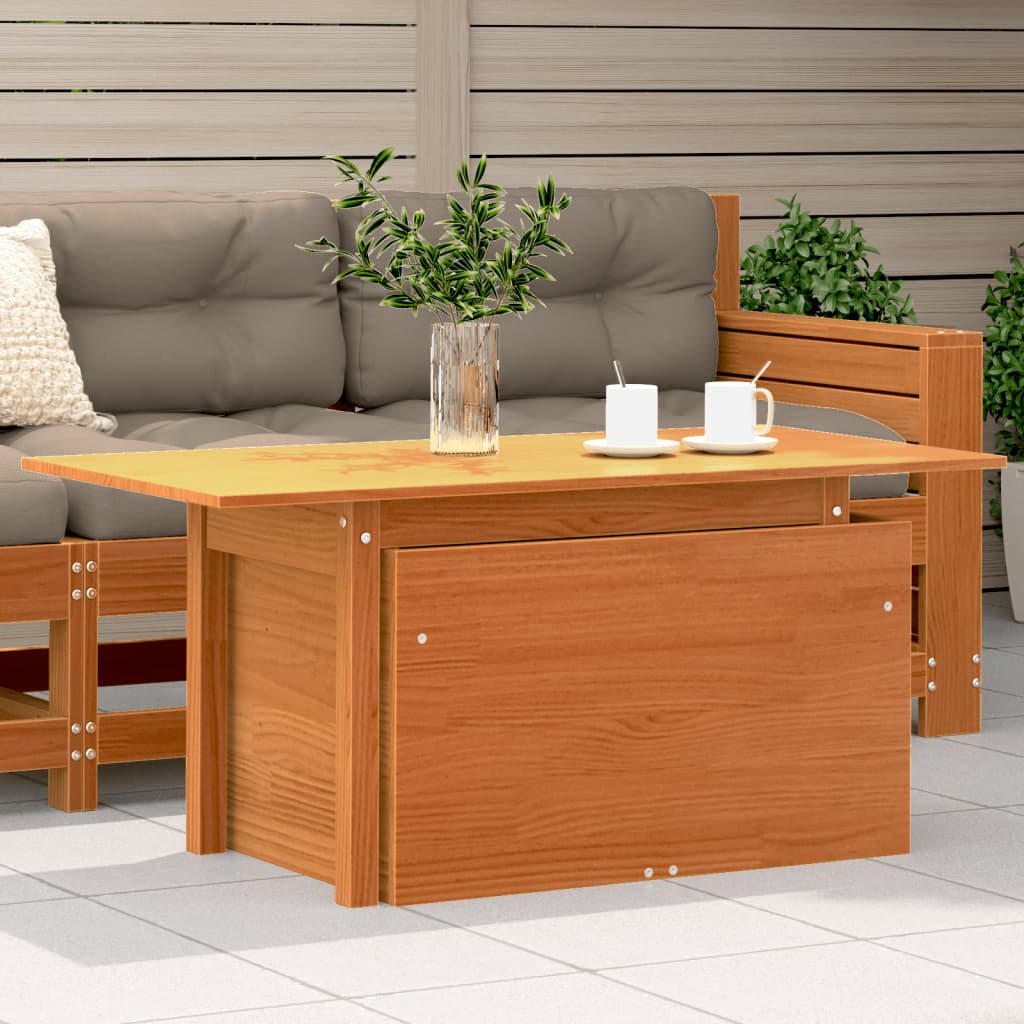 Garden Table Wax Brown 100x50x75 cm Solid Wood Pine