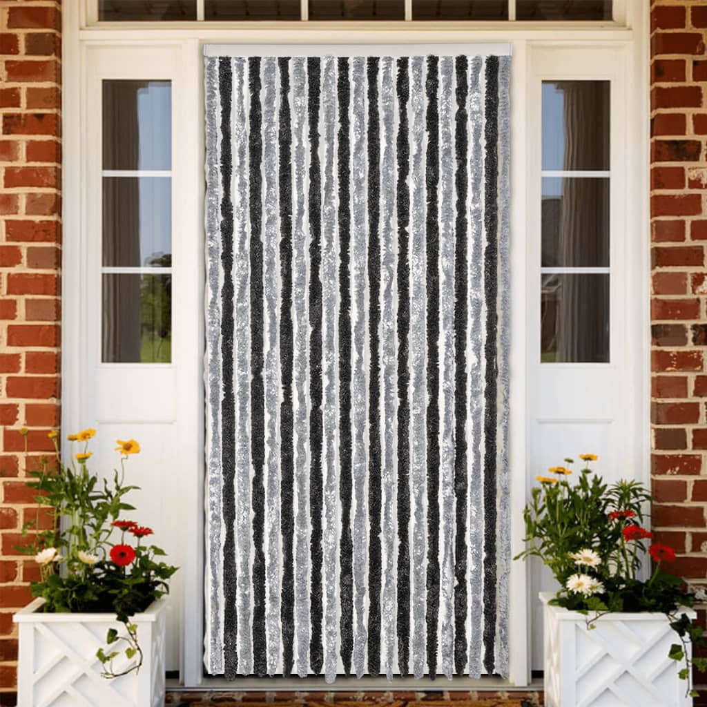 Fly Curtain Grey and Black 56x185 cm Chenille