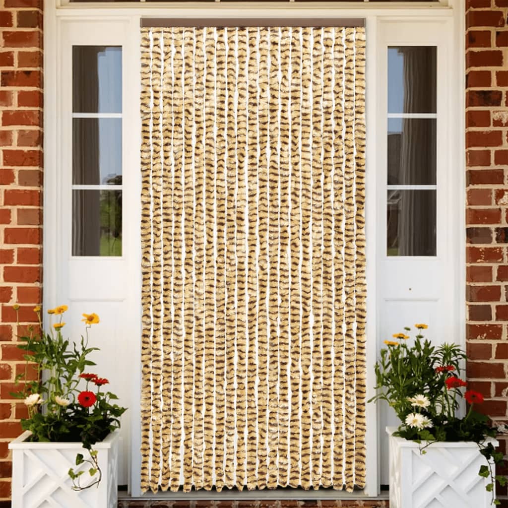 Fly Curtain Beige and Brown 100x230 cm Chenille