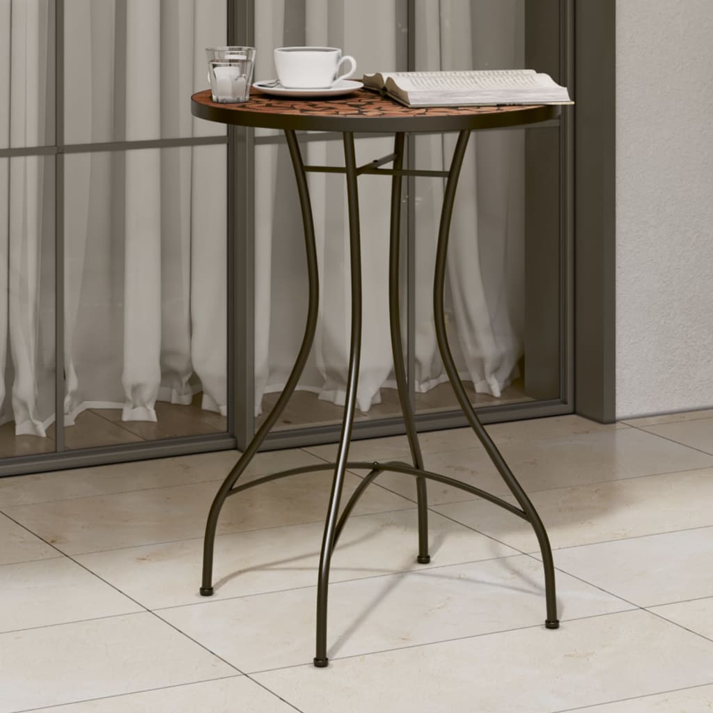 Mosaic Bistro Table Terracotta 50x70 cm Ceramic