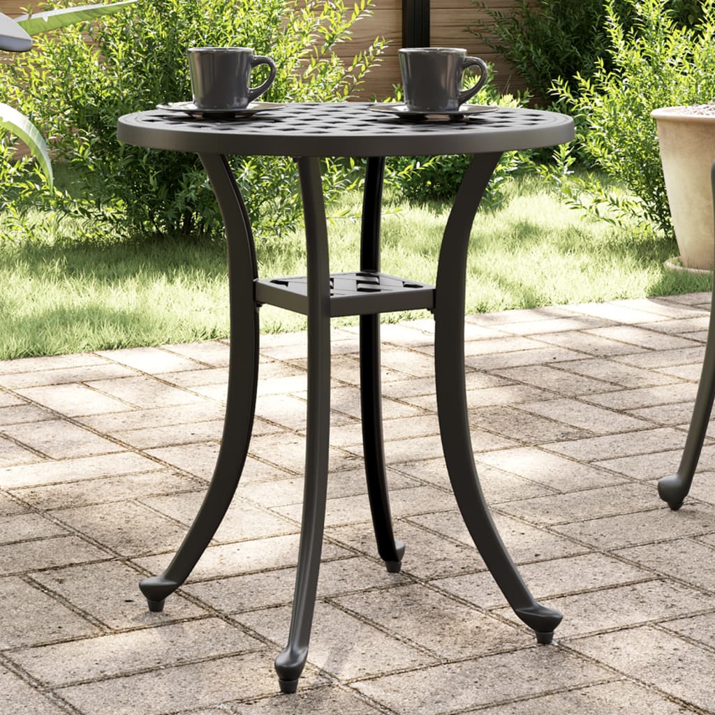 Garden Table Black 48x53 cm Cast Aluminium
