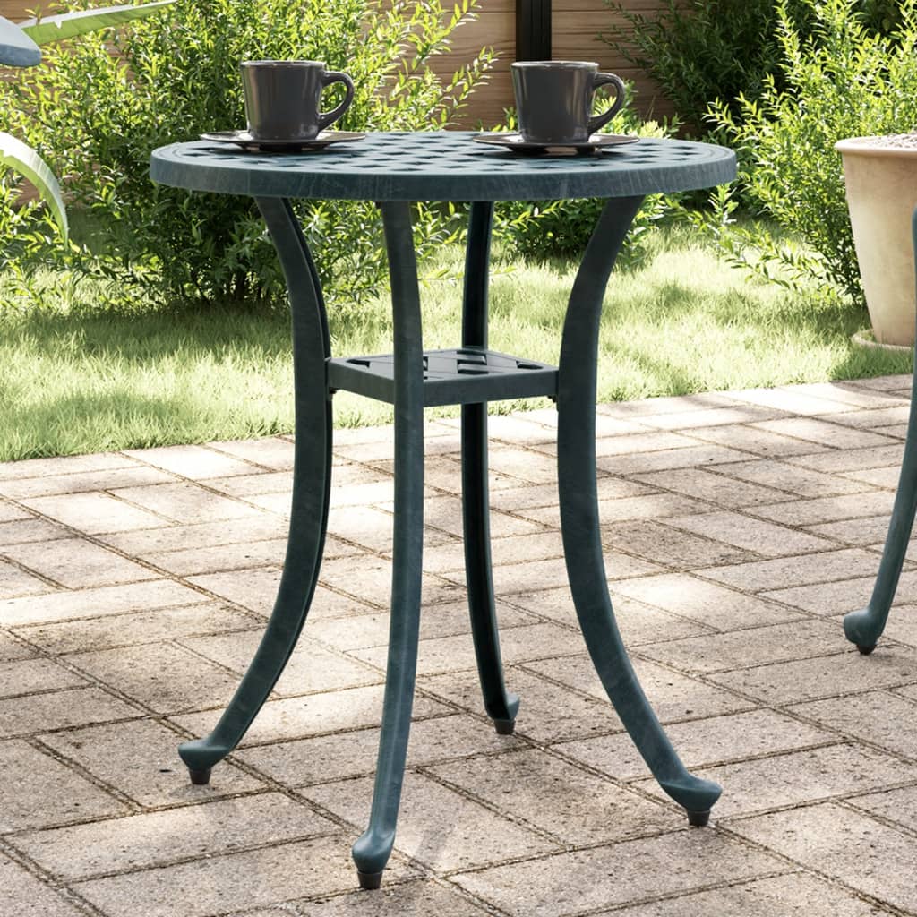 Garden Table Green 48x53 cm Cast Aluminium