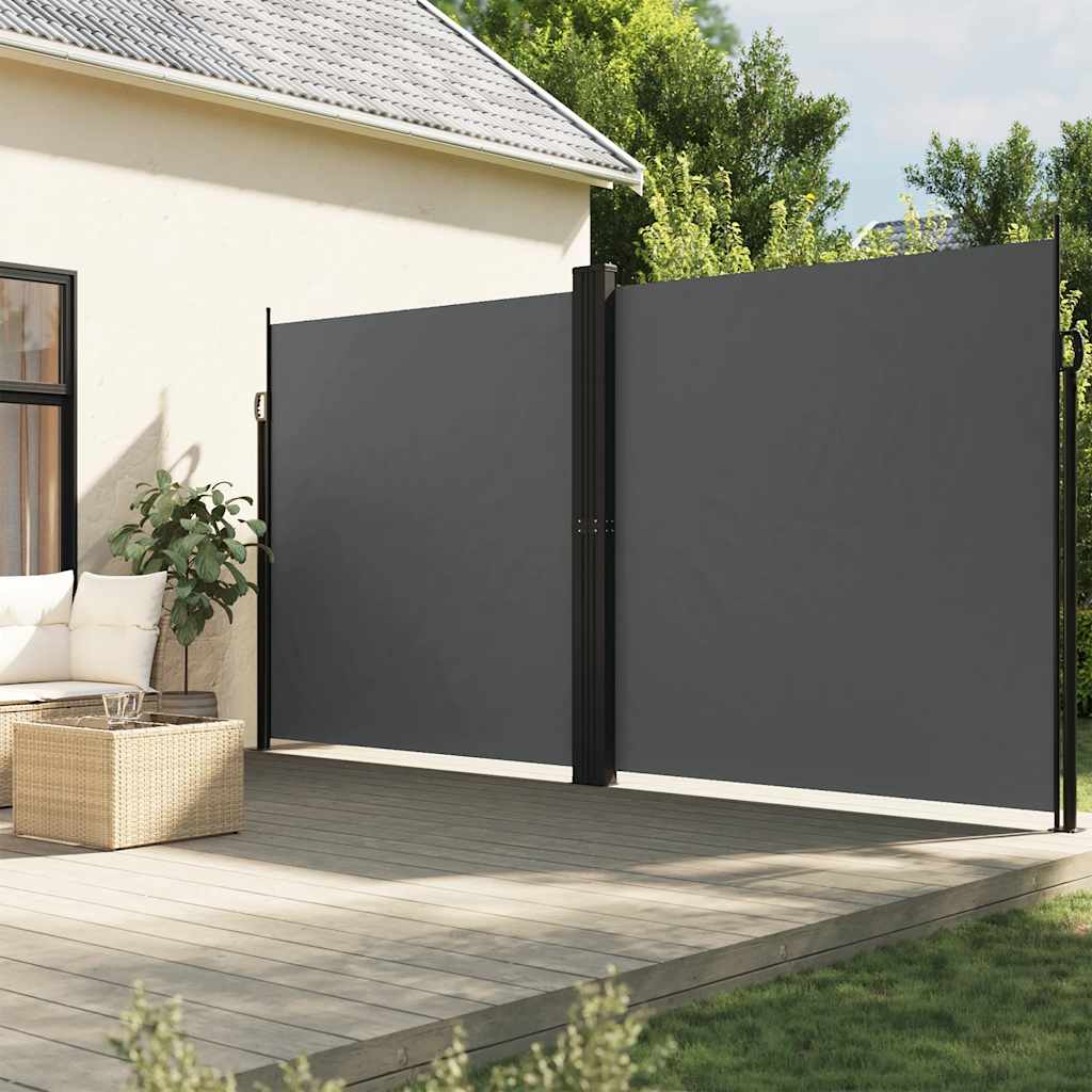 Retractable Side Awning Anthracite 200x1000 cm