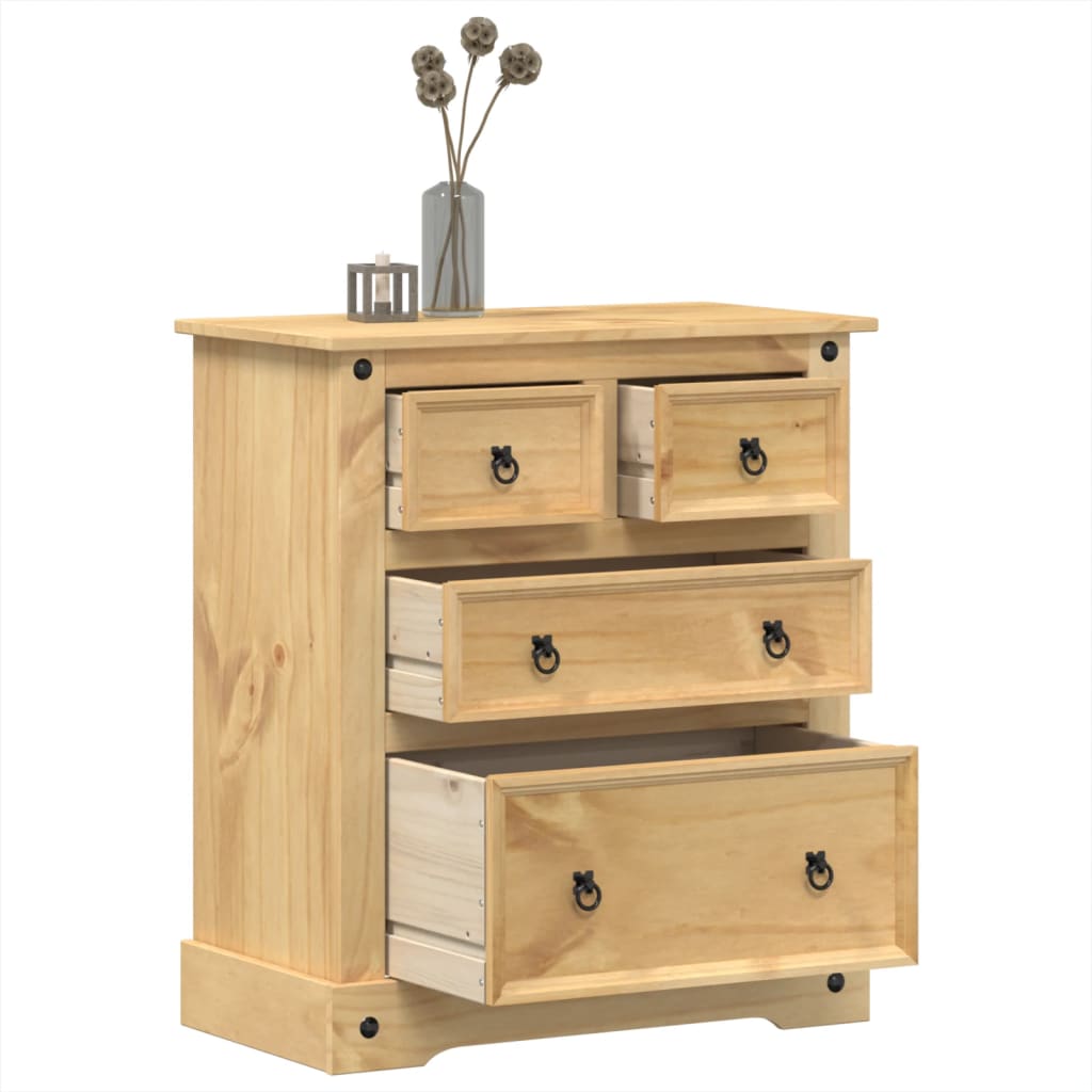 GRACE II Oak Finish Chest of Drawers - Medium-sized, 4 Drawers