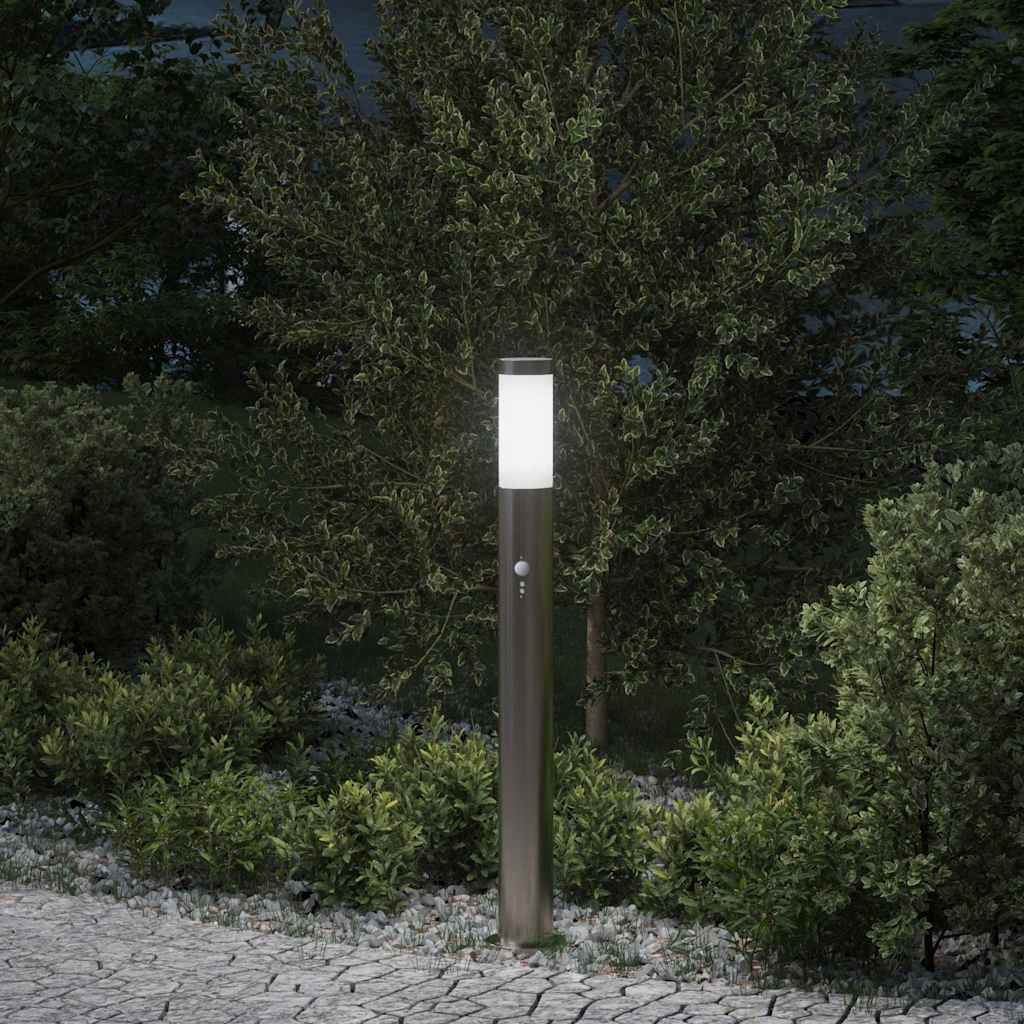 TONGLEN Bollard Light with Sensor 80 cm Stainless IP44 Steel