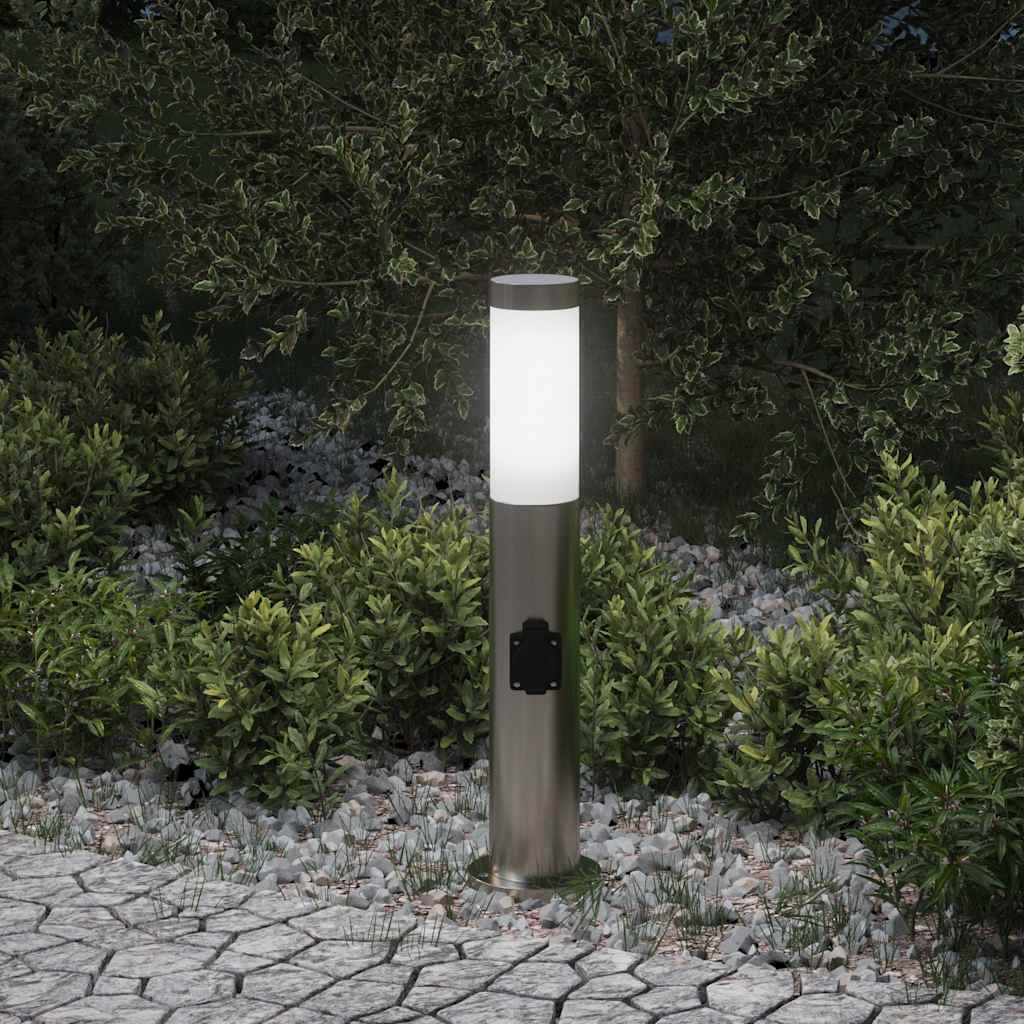TONGLEN Bollard Light with Outlet 50 cm Stainless IP44 Steel