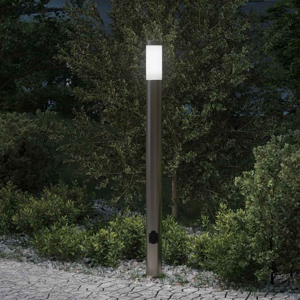 TONGLEN Bollard Light with Outlet 110 cm Stainless IP44 Steel