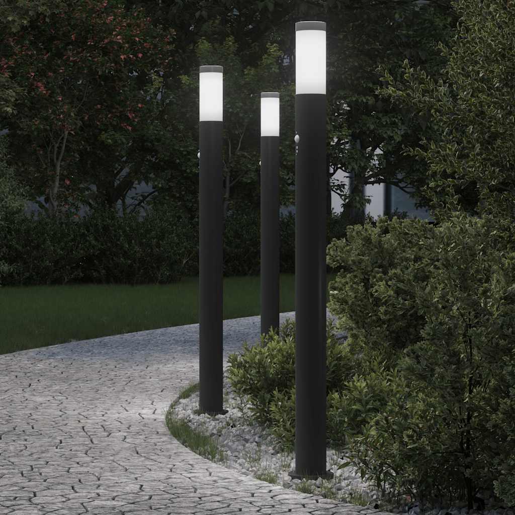 TONGLEN Bollard Lights with Sensor 3pcs 110 cm Stainless IP44 Steel