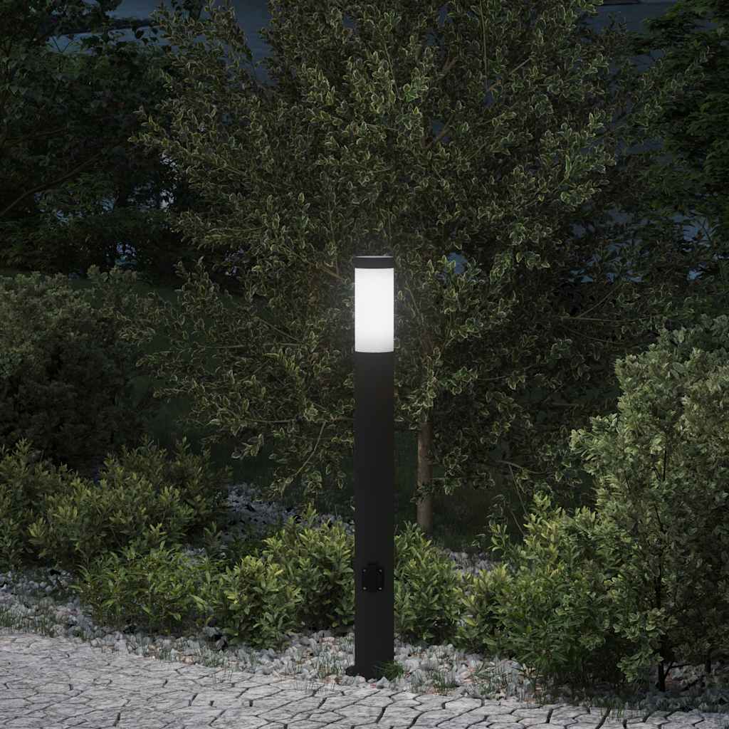 TONGLEN Bollard Light with Outlet 80 cm Stainless IP44 Steel