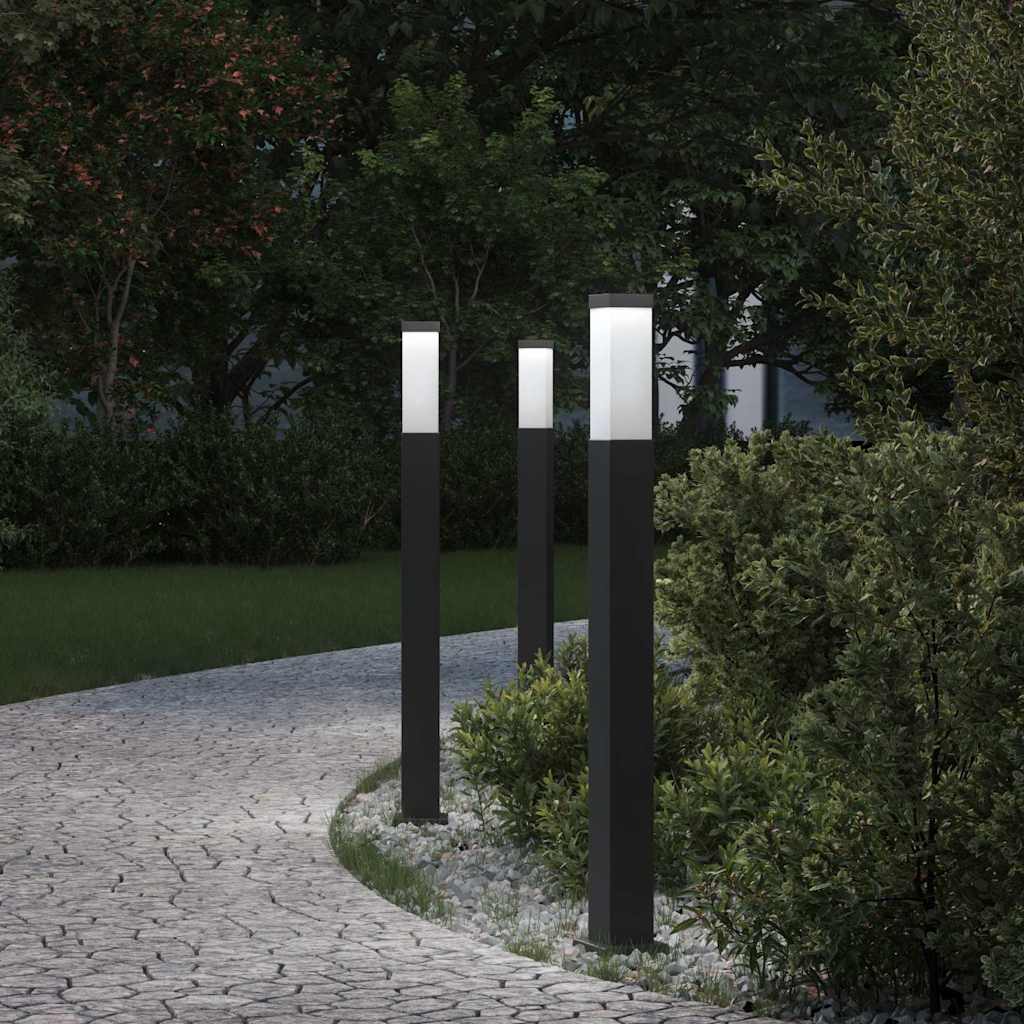 TONGLEN Bollard Lights 3 pcs 80 cm IP44 - Black