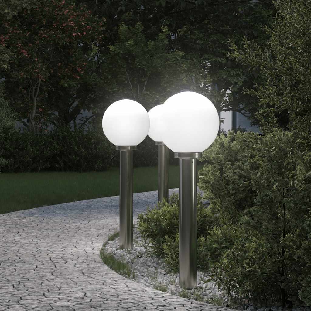 TONGLEN Bollard Lights 3 pcs 80 cm Stainless IP44 Steel