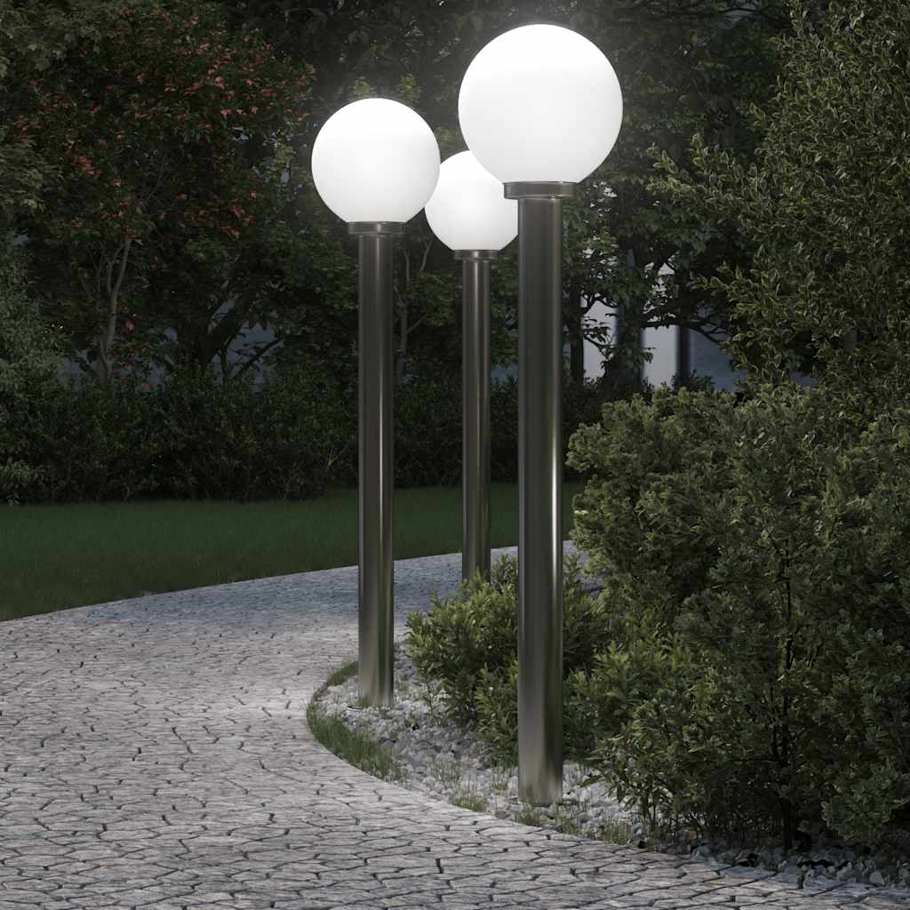 TONGLEN Bollard Lights 3 pcs 120 cm Stainless IP44 Steel