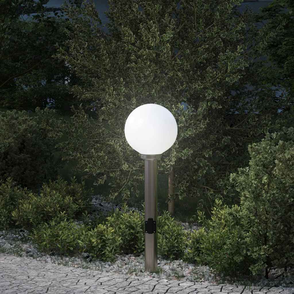 TONGLEN Bollard Light with Outlet 80 cm Stainless IP44 Steel