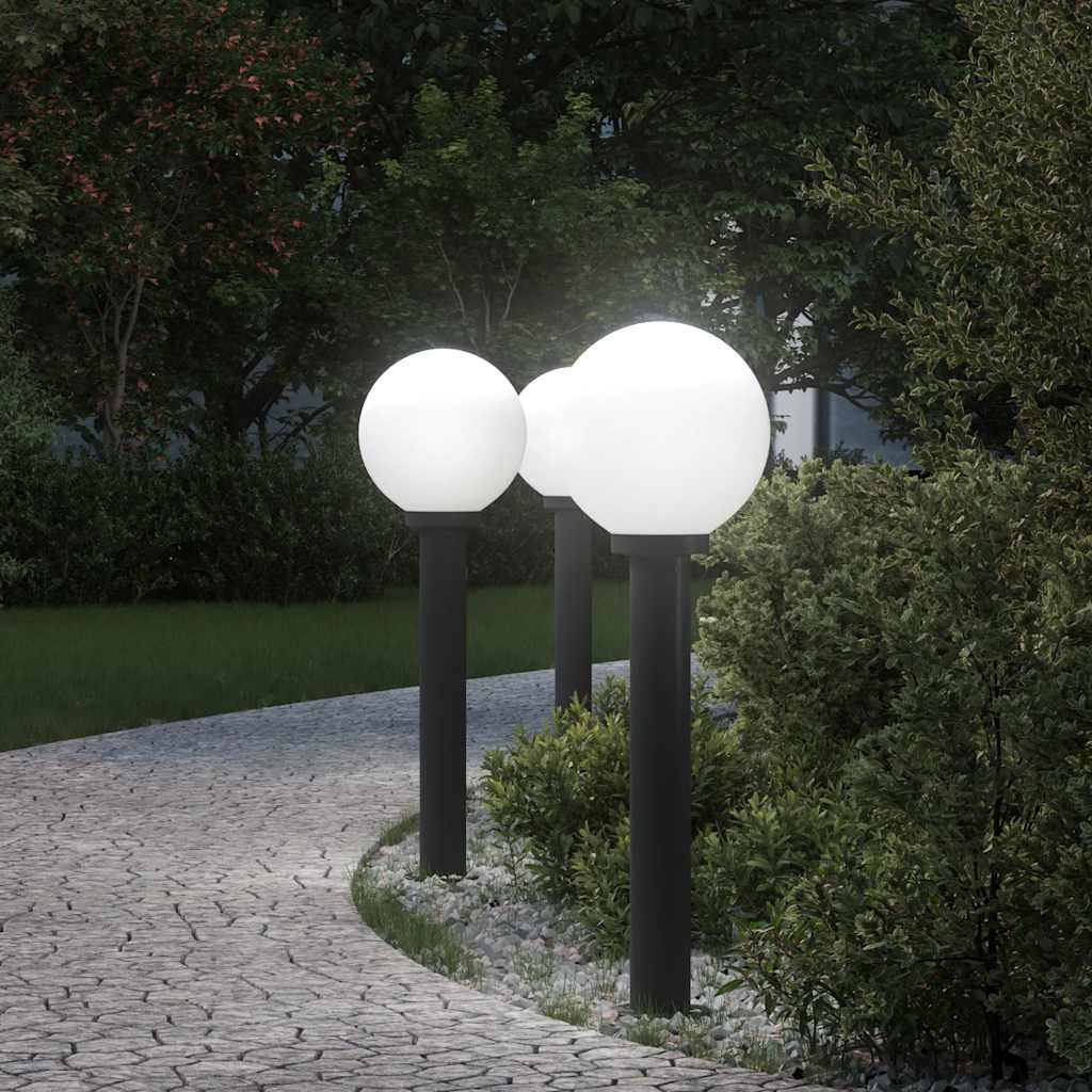 TONGLEN Bollard Lights 3 pcs 80 cm IP44 - Black