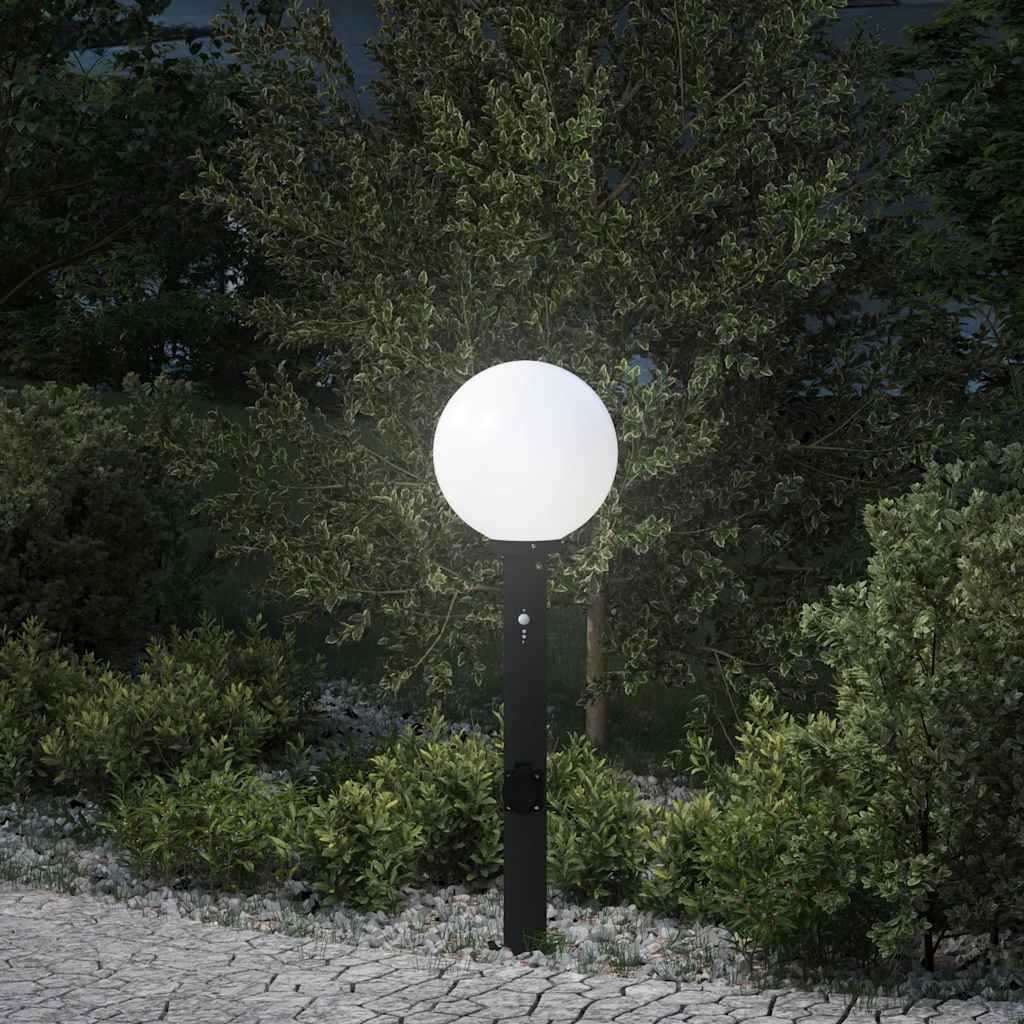 TONGLEN Bollard Light with Sensor and Outlet 80 cm IP44 - Black