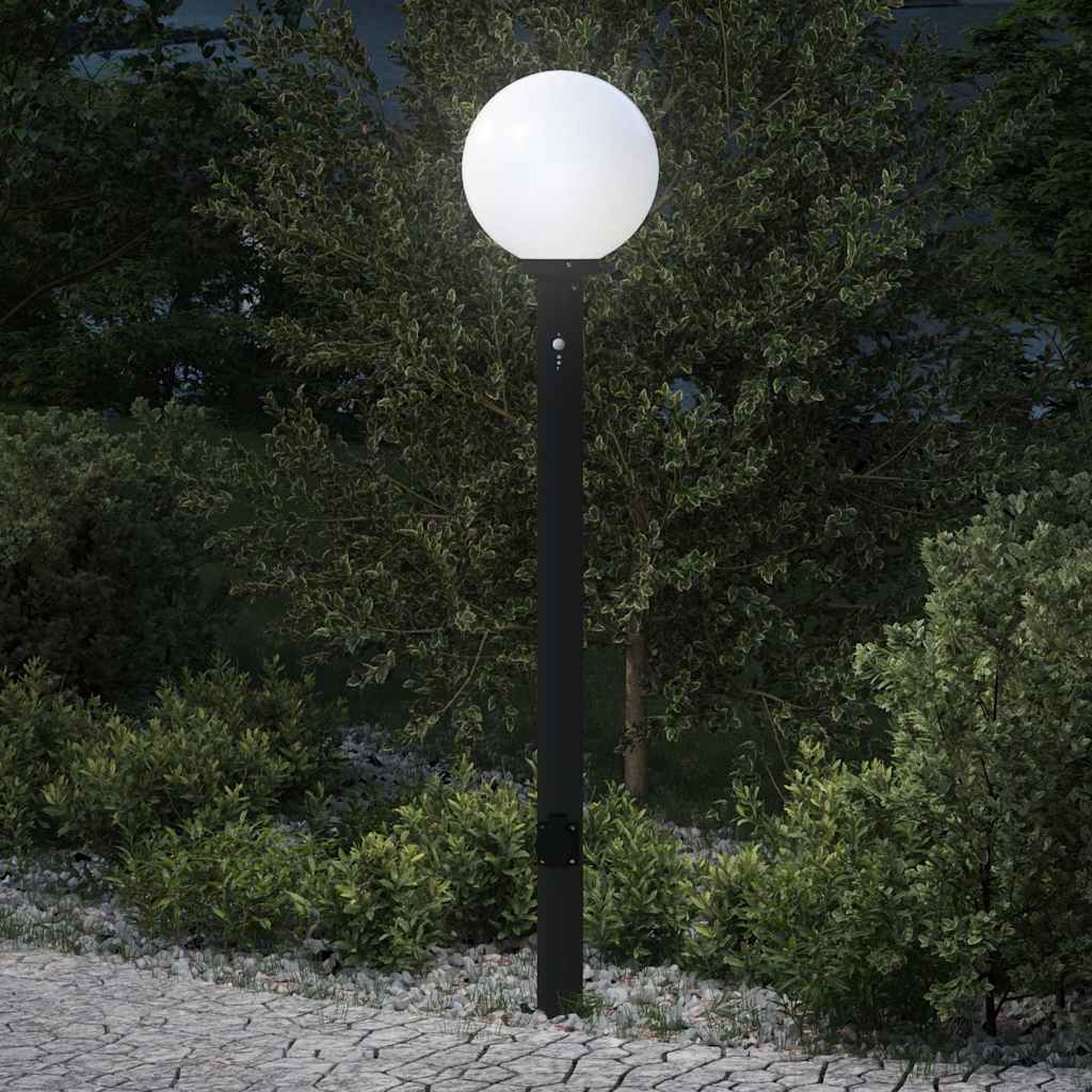TONGLEN Bollard Light with Sensor and Outlet 120 cm IP44 - Black